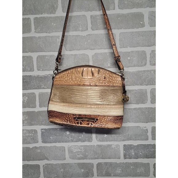 Brahmin Women Crossbody Satchel‎ Block Color Leather Bag - Picture 2 of 10